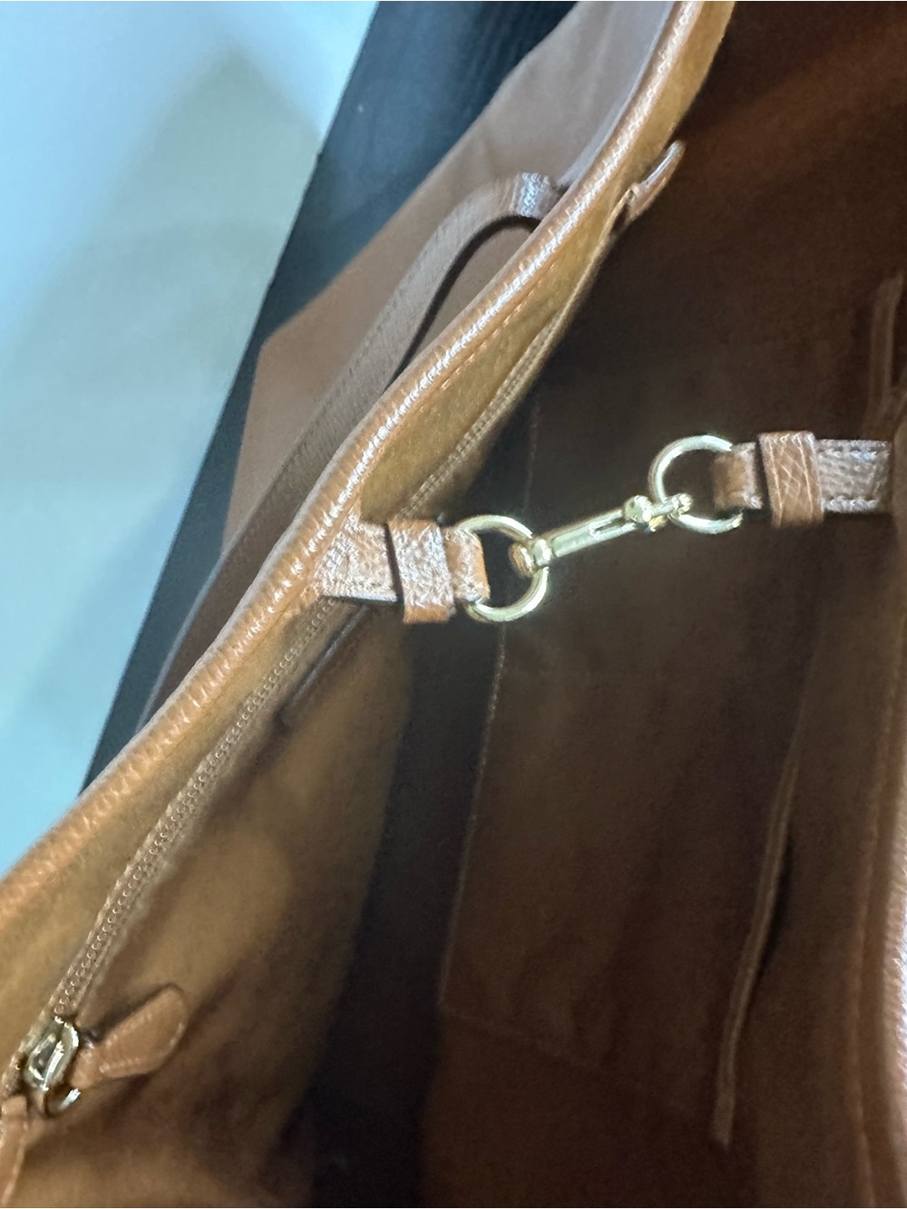 Coach Cognac Leather Street Tote with Gold Logo - Picture 8 of 15